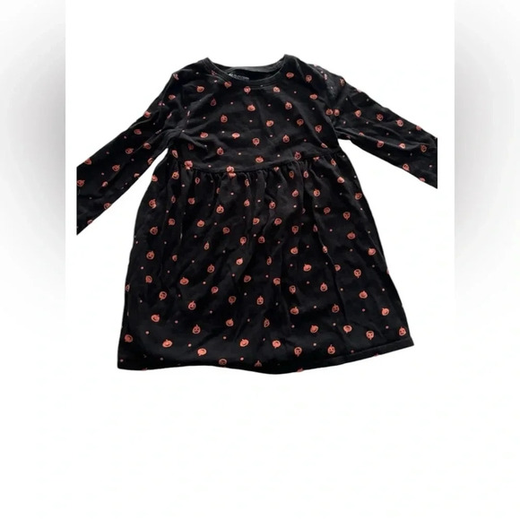 OLD NAVY EUC GIRLS BLACK ORANGE HALLOWEEN DRESS FALL CASUAL WINTER SIZE 4 T - Picture 1 of 4
